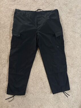 Tactical plus size Men's Black Cargo Pants with Adjustable Ankles
